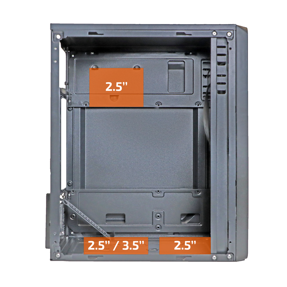Корпус TESLA 1708BM, Без БП, mATX, чёрный, 2xUSB2 (TSL-1708-BM)