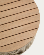 Уличчный столик Dandara из стали, веревки цвета экрю и массива акации Ø70 см