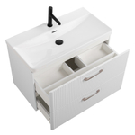 Подвесная тумба с раковиной Belbagno DUE, 80 см Белый металлик DUE-800-2C-SO-BM-P + BB-8076-3-80