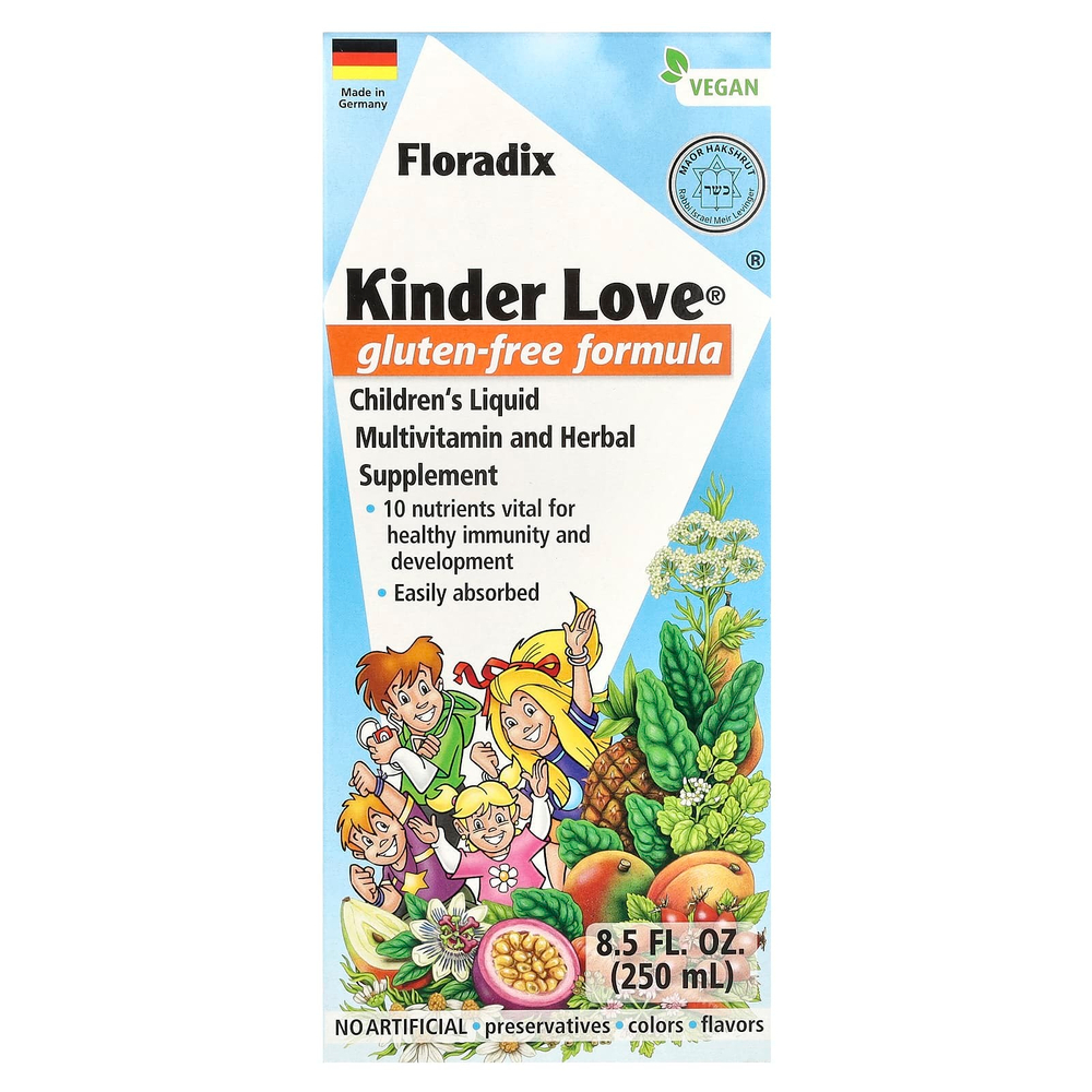 Floradix, Kinder Love®, мультивитамины для детей, 250 мл (8,5 жидк. Унции)