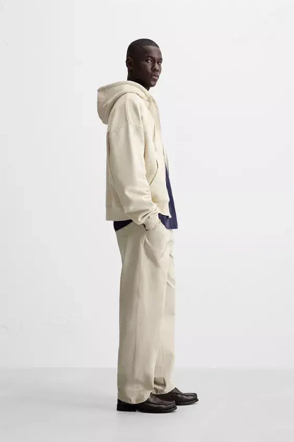 ZARA БРЮКИ-ДЖОГГЕРЫ STRAIGHT FIT, БЕЖЕВЫЙ