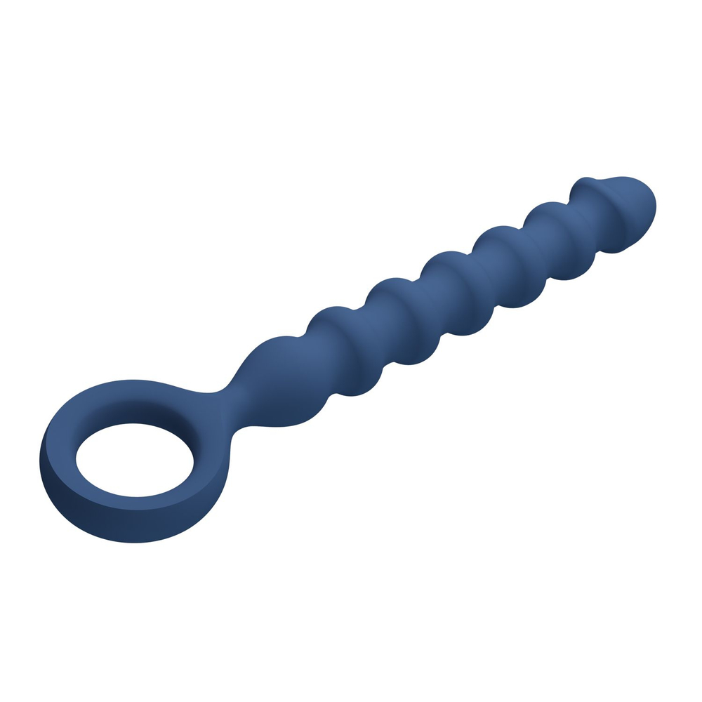 Синяя анальная цепочка - 28,5 см. (Цвет: синий)