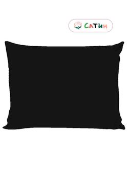 Наволочка 1шт сатин Milky Garden "Black" 50x70 см на молнии
