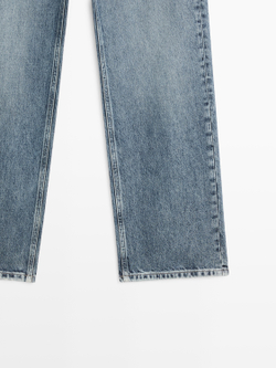 Massimo Dutti Джинсы средней посадки с широкими штанинами, светло-голубой