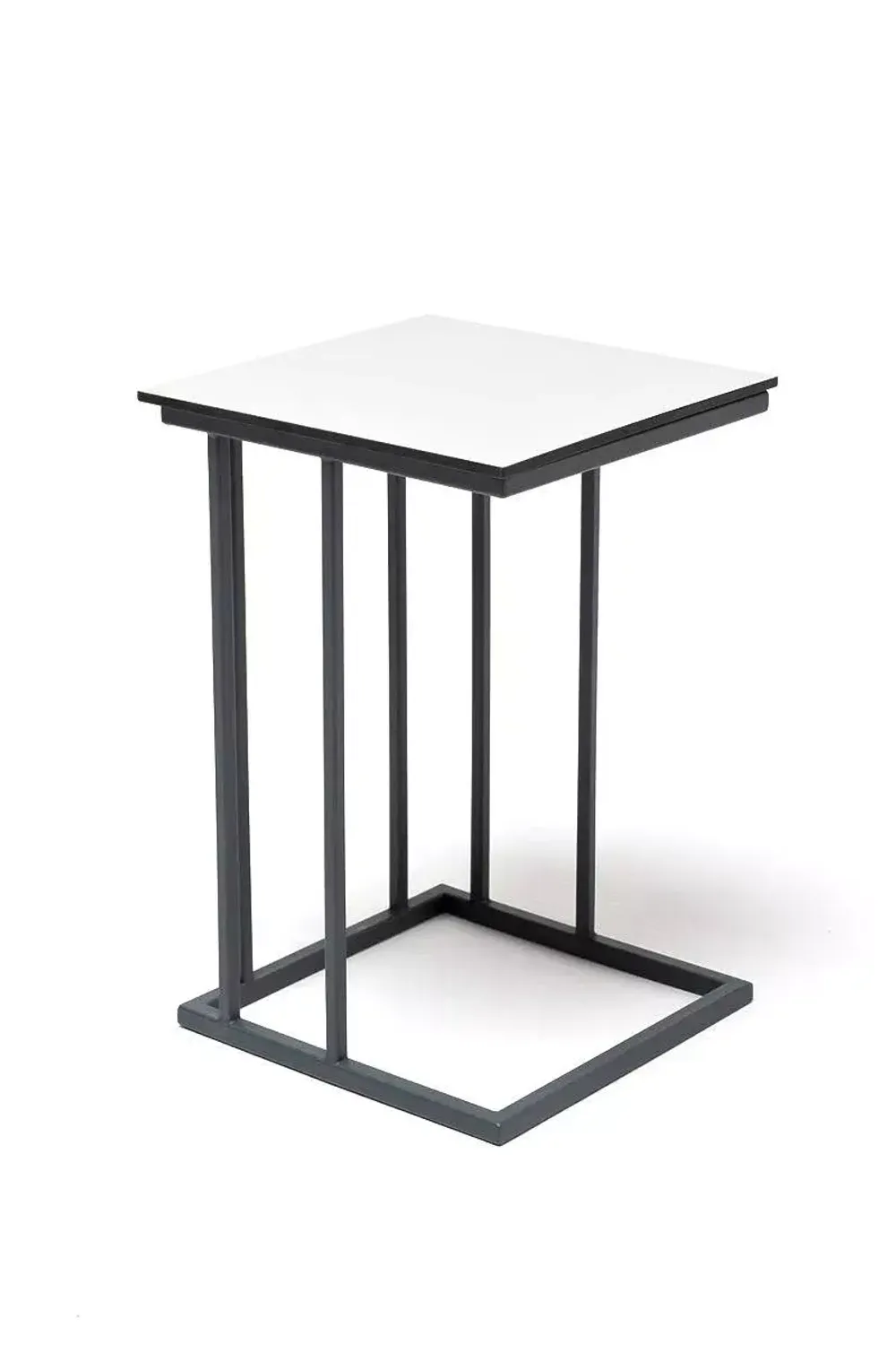 "Тулон" интерьерный стол из HPL квадратный 40х40, H60, цвет молочный