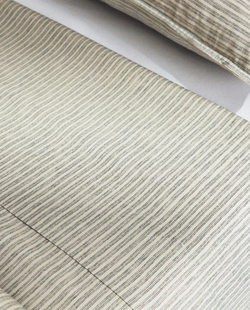 Zara Home - Простыня из окрашенной пряжи в полоску, бежево-серый, 270x280 см