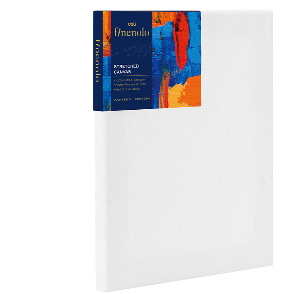 Холст на подрамнике DELI "Finenolo", 20х25 см, 280 г/м2, среднее зерно, хлопок