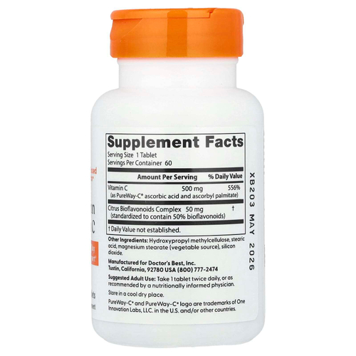 Doctor's Best, Витамин C для высокой усвояемости, 60 таблеток