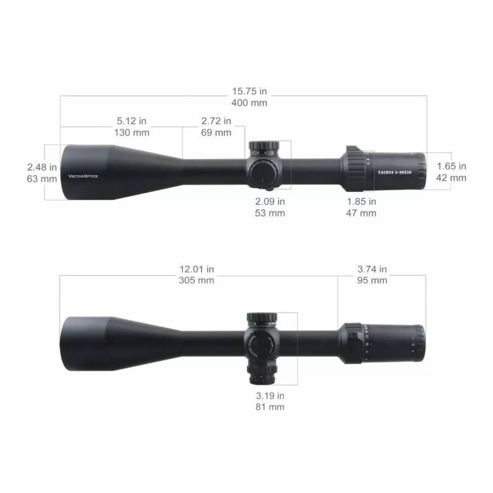 Оптический прицел Vector Optics Taurus 5-30x56 FFP, 30 мм, ( установка на Тигр, СВД / сетка MPX1 Mil / с подсветкой / тактические барабаны, азотозаполненный)