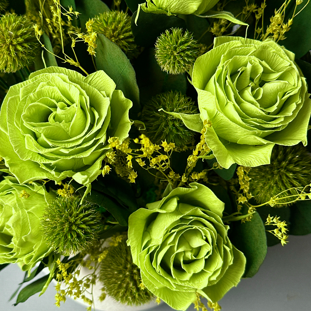 «Лайм» - композиция из стабилизированных цветов