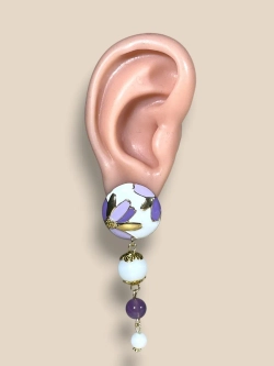 Серьги Цветочное поле с аметистом