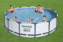 Каркасный бассейн Bestway 427х107 см + фильтр-насос 3028 л/ч, тент, лестница (56950 BW)