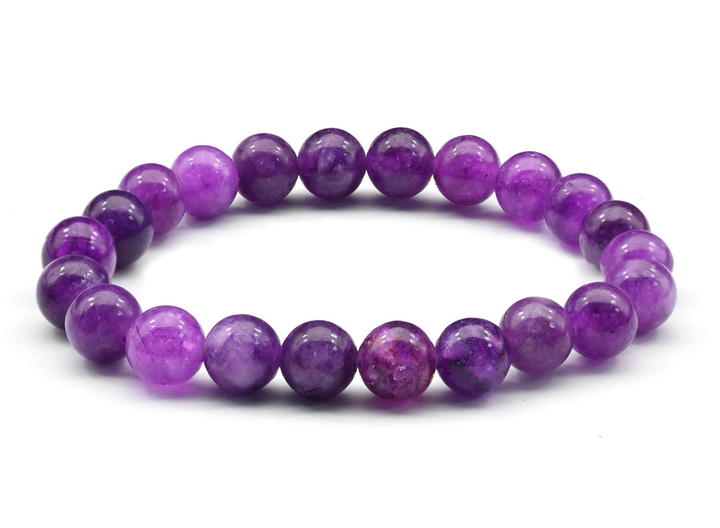 Браслет Кальцит тонированный шар 8 мм цвет фиолетовый