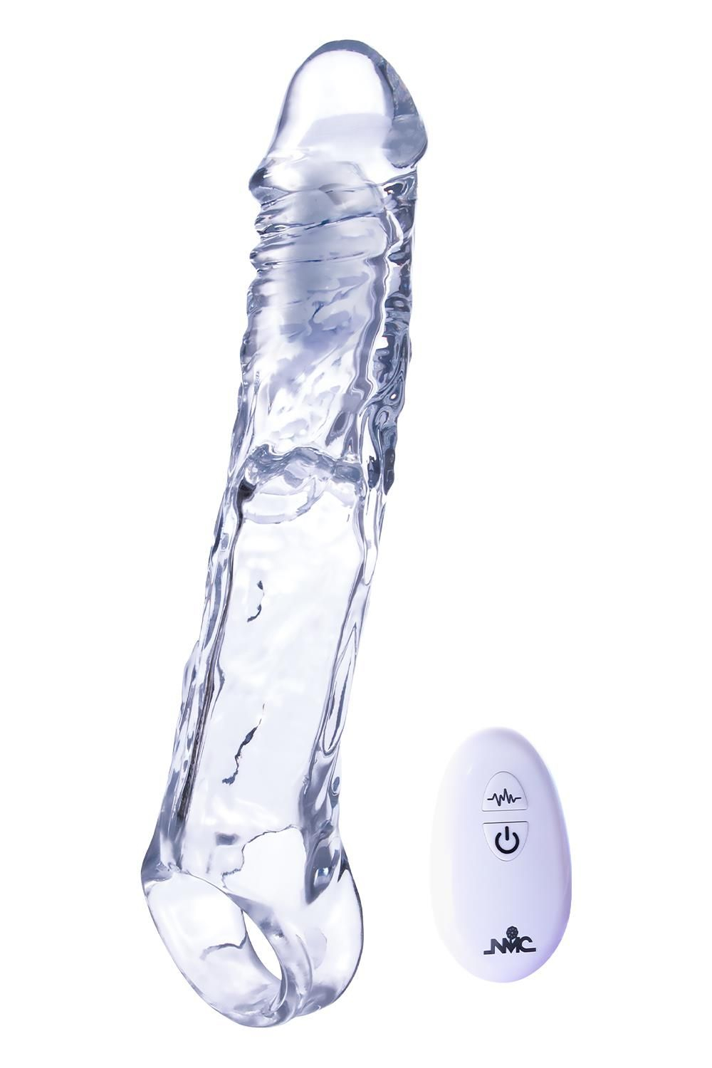 Прозрачная насадка-удлинитель Length Enhancer With Bullet с подхватом - 22,3 см. (Цвет: прозрачный)