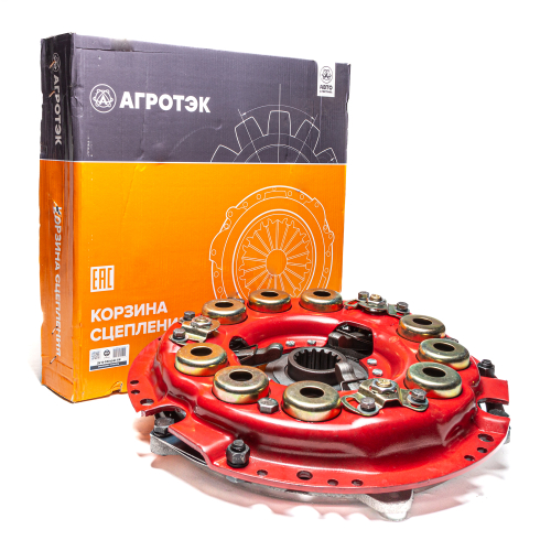 Корзина сцепления (рычажная, усиленная), МТЗ, ступица с резиновыми демпферами, 9 пружин, 9 заклепок на ступице