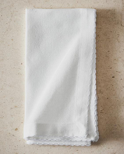 ZARA HOME САЛФЕТКИ С ФЕСТОНАМИ (НАБОР ИЗ 2 ШТ.), БЕЛЫЙ