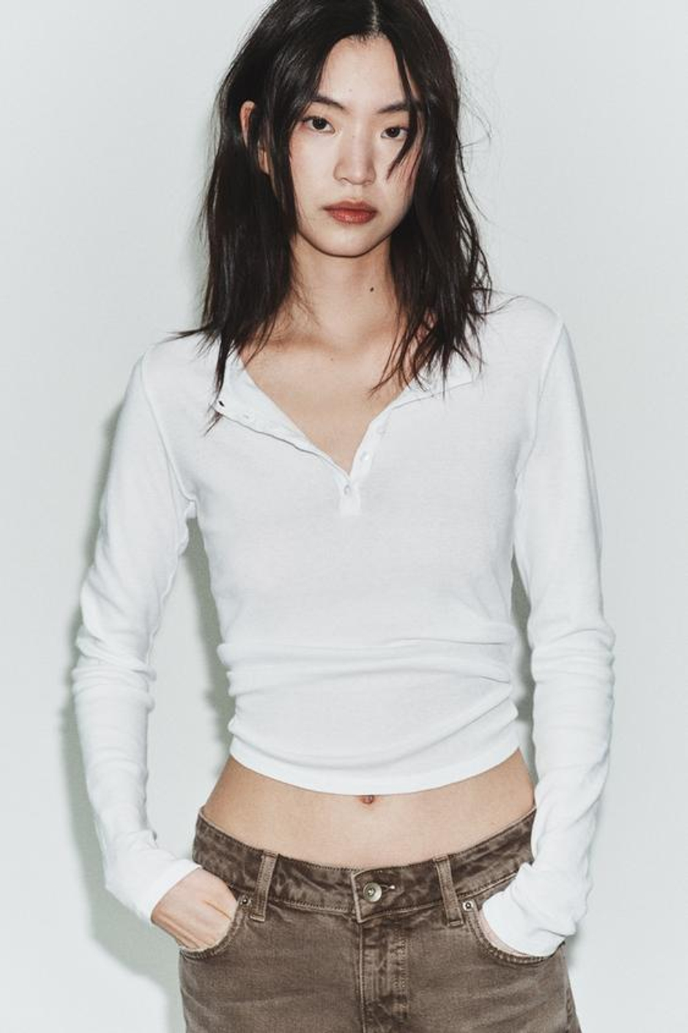 ZARA ДЖИНСЫ TRF BOOTCUT С НИЗКОЙ ПОСАДКОЙ, КОРИЧНЕВЫЙ