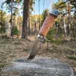 Нож кованый НС-11А Глухарь (40Х10С2М) с алюминиевыми вставками (Златоуст)