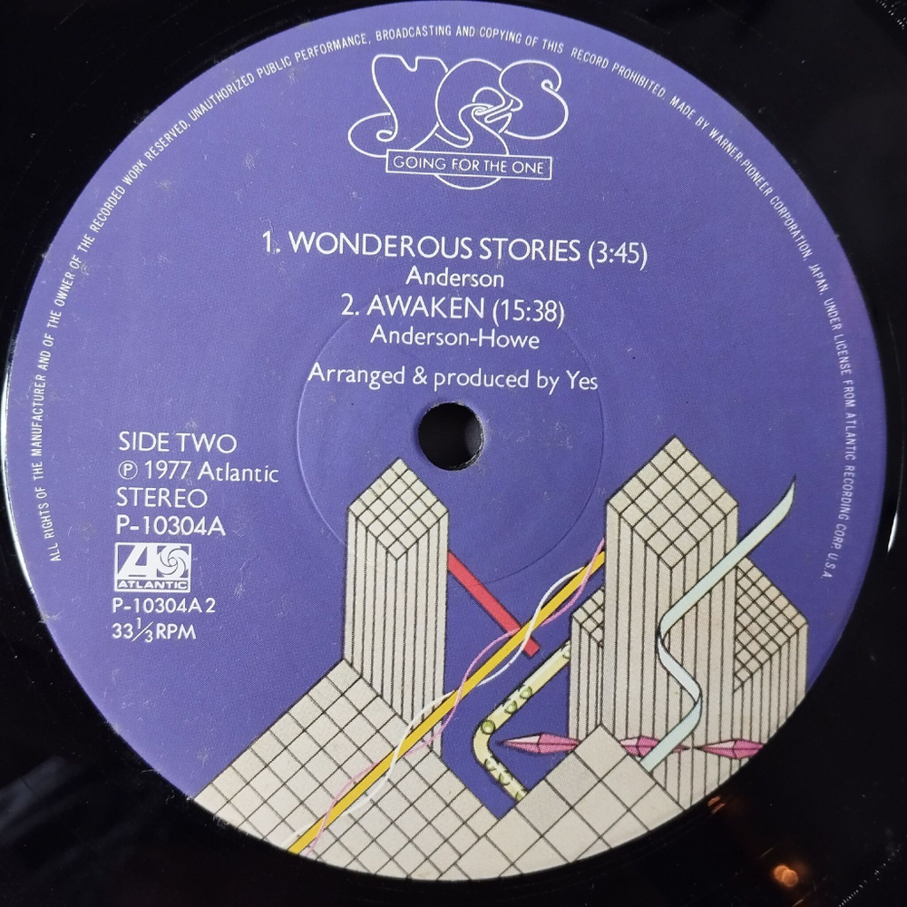 Винтажная виниловая пластинка LP Yes Going For The One (Japan 1977) (No Obi) Turn Of The Century