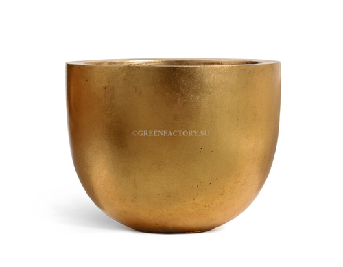Кашпо TREEZ Effectory - Metal - Низкая конус-чаша - Сусальное золото