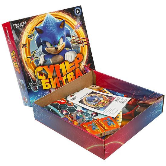 Настольная игра-ходилка квадрат. Супербитва. 40 карточек. 250х250х55 мм. Умные игры
