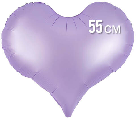 Сердце сиреневое матовое фольга 55см