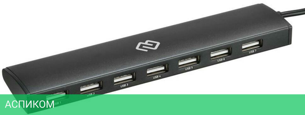 USB-хаб Digma HUB-7U2.0-UC-B черный