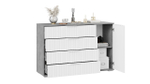 Комод для одежды с ящиками и полками Ателье светлый/Белый матовый 4 ящика 129х41х84 см