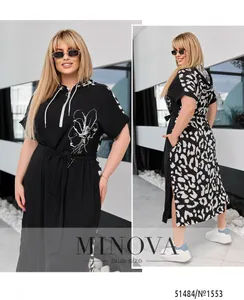 Платье 1553-черный-леопард Minova