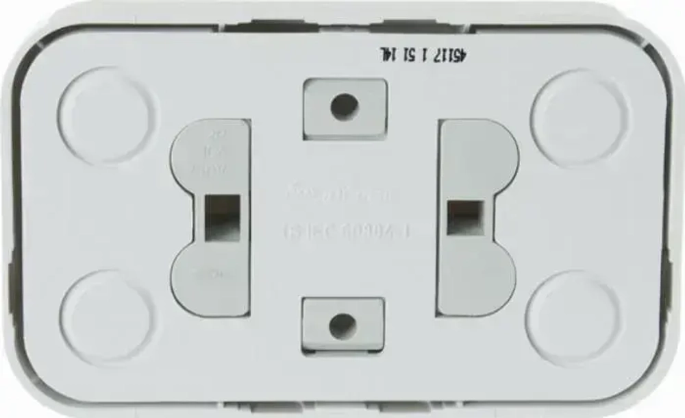 Розетка двойная накладная с заземлением белая (45182) MAKEL