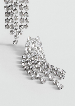 Серьги-каскад с ограненными кристаллами