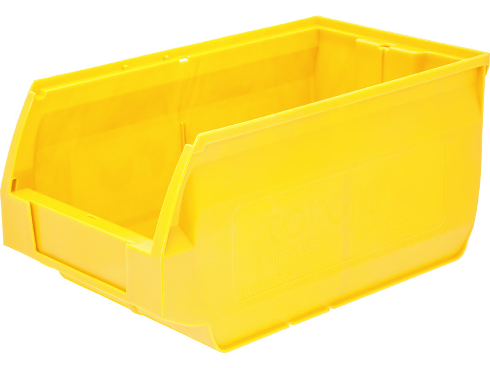 Ящик сплошной 400×230×200 мм, объем 18.4 л., арт.: 5004, жёлтый, код: 12981