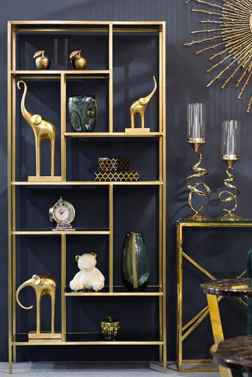 46AS-SH1452-GOLD Стеллаж  золотистый/темн.ст. 80*35*180см