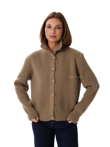 Кардиган цвета хаки в рубчик на пуговицах