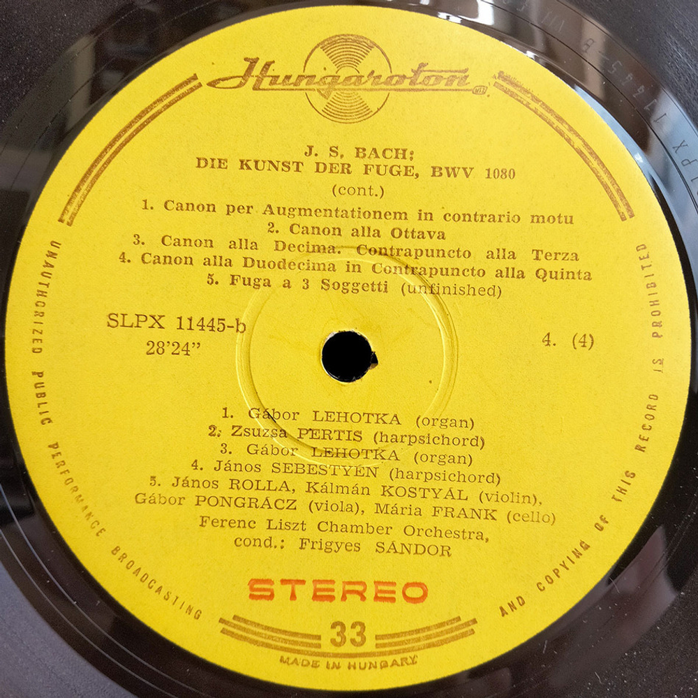 Frigyes Sandor / Johann Sebastian Bach: Die Kunst Der Fuge Bwv. 1080 (2LP)