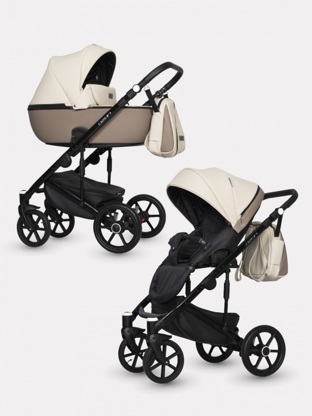 Коляска  OZON Ecco (2 в 1) (RIKO BASIC) 25 слоновая кость-бежевый