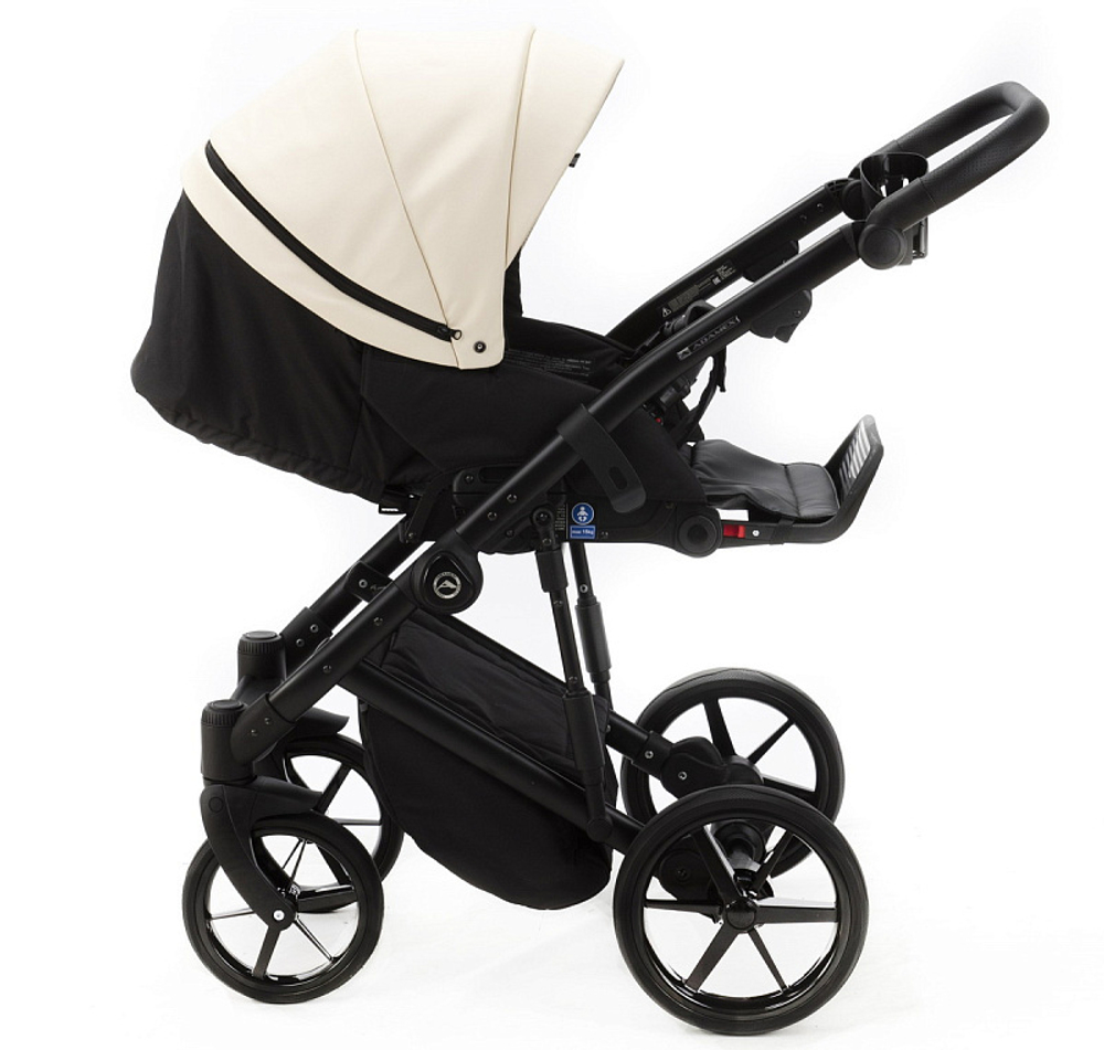 Детская коляска Adamex Mobi Deluxe 2 в 1 M-SA08 (КРЕМОВАЯ КОЖА)