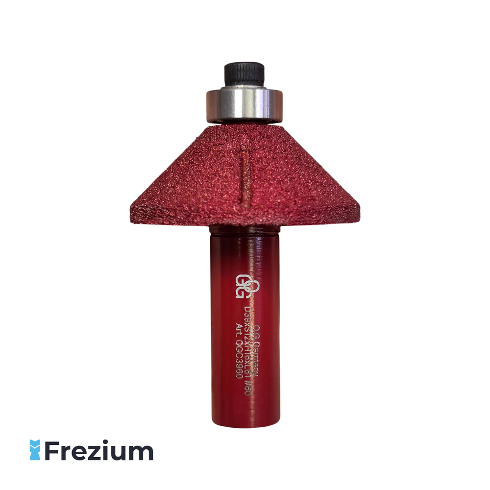 Конусная алмазная фреза под камню "O.G.Germany" 39x12x16 45 градусов 60 зернистость; OGC3960