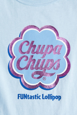 H&M Футболка с принтом, светло-голубой