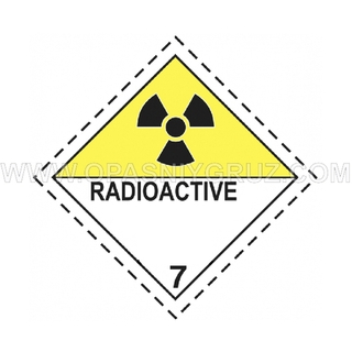 Металлический знак опасности грузов Класс 7D Радиоактивные материалы