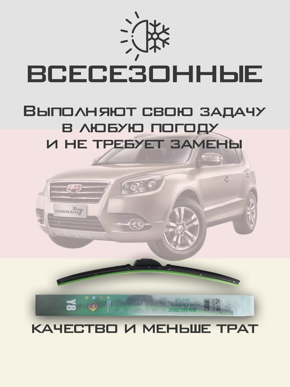 Щетки стеклоочистителя HUOYE Y8 550/450 мм на Geely EmgrandX7 | Push button