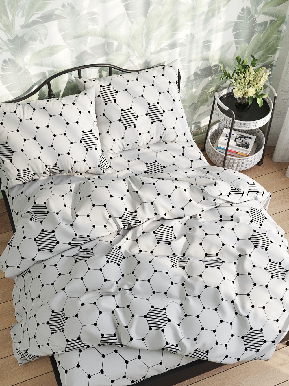 Постельное белье бязь Сказка "Схема" 1,5-спальный на молнии Наволочка 50х70 см 1 шт Простынь на резинке 90х200 см Пододеяльник 145х215 см