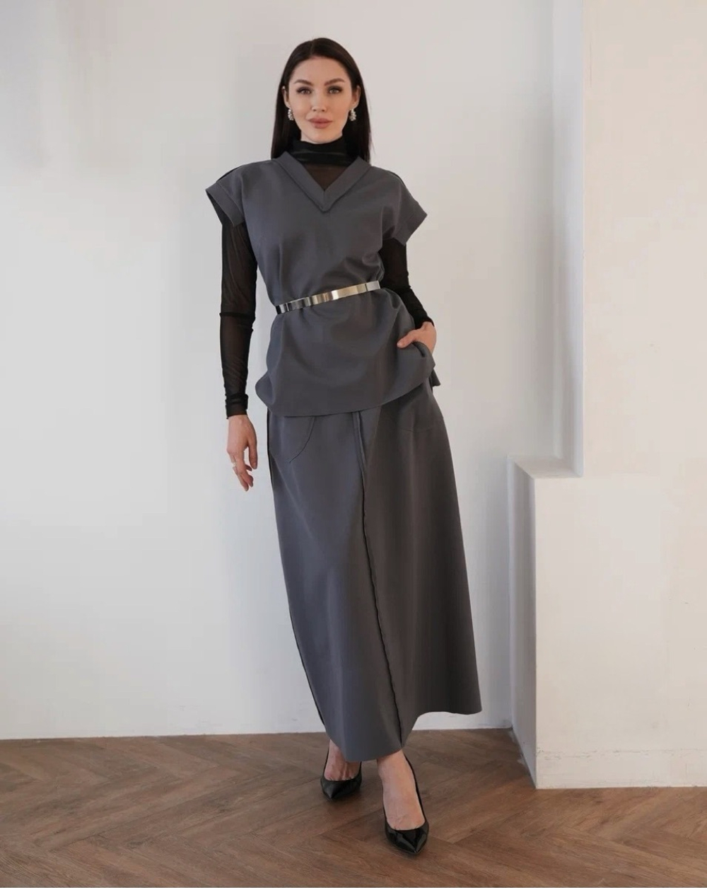 Жилет из джерси в черном