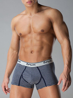 Полосатые мужские трусы-боксеры (Размер: L) (Цвет: серый с синим)