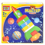 Конструктор пластмассовый Большие кубики: ракета, 18 дет. коробка GK-1015-R (Город мастеров)