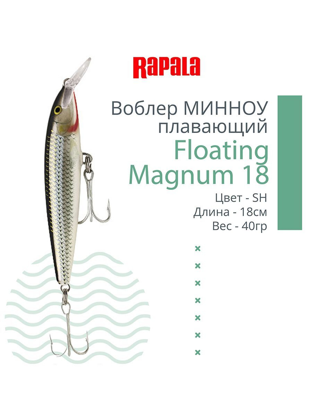 Воблер Floating Magnum 11, 11см, 15гр, цвет SH, плавающий