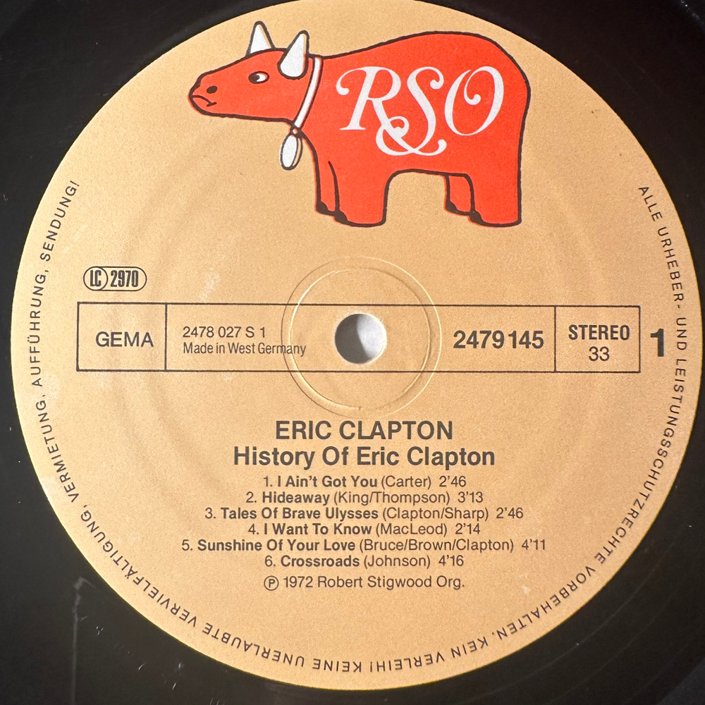 Eric Clapton ‎– The History Of Eric Clapton 2LP (Германия)