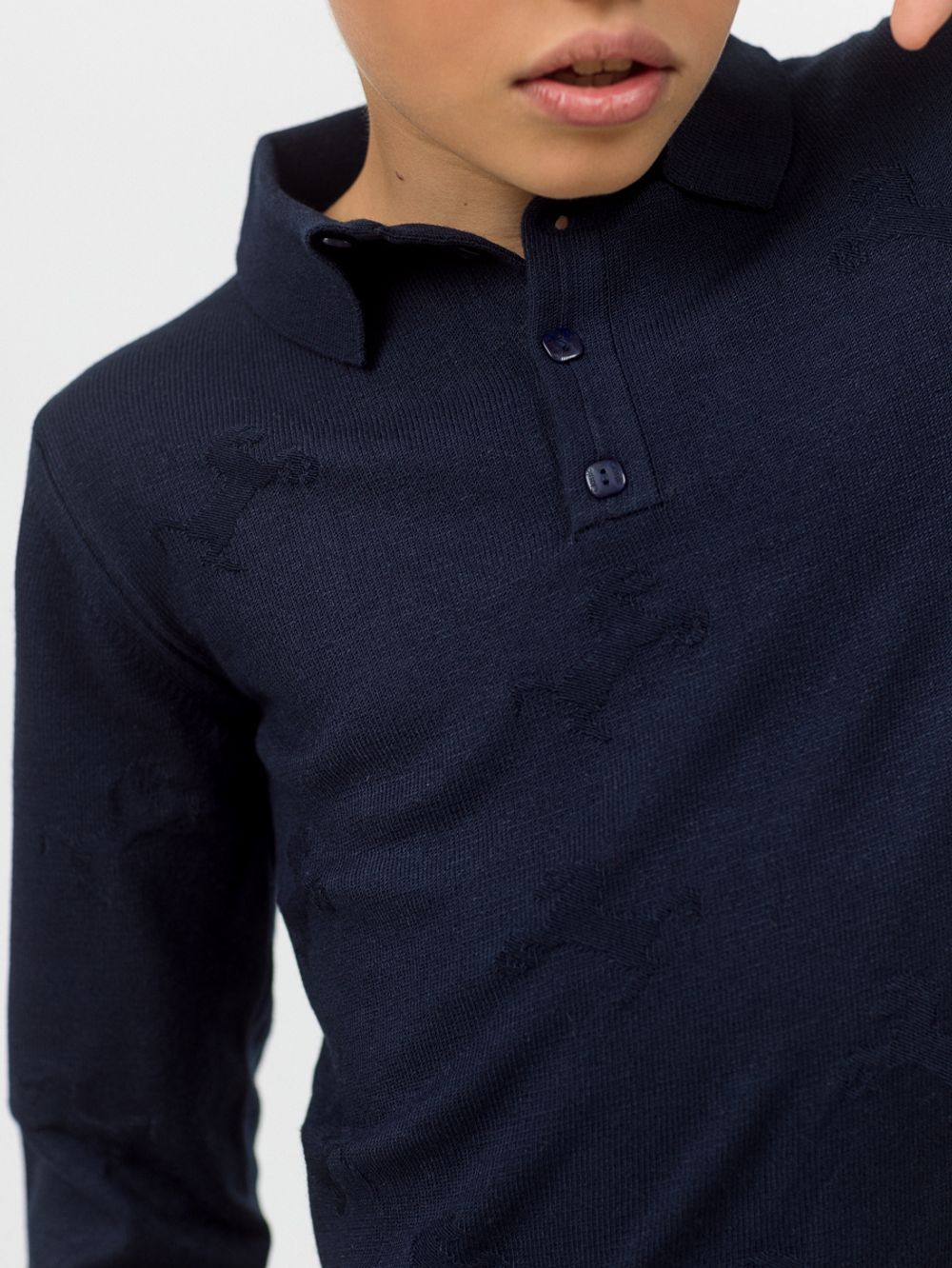 Поло для мальчика с длинным рукавом AT724 синий