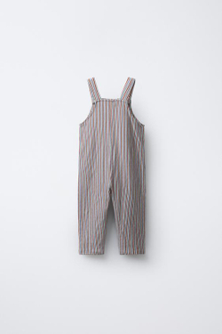 ZARA КОМБИНЕЗОН В ПОЛОСКУ, КОРИЧНЕВЫЙ/СИНИЙ