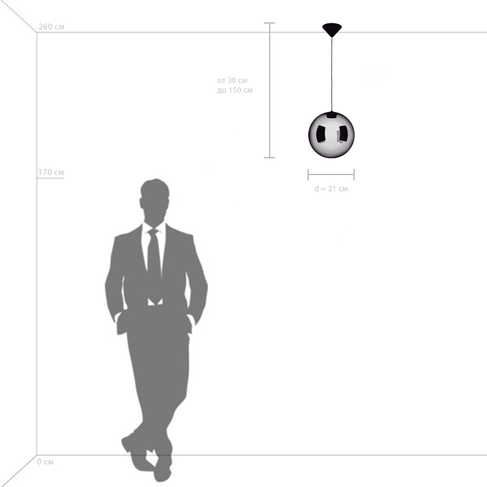 801010 Люстра SFERETTA LED 1х3W 145LM КОФЕЙНЫЙ/ПРОЗРАЧНЫЙ 3000K